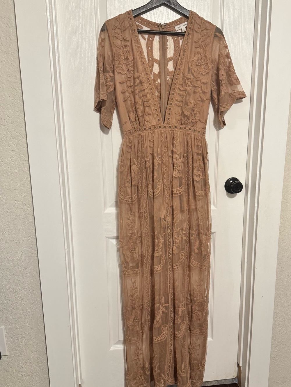 Honey punch lace overlay maxi/romper/jumper